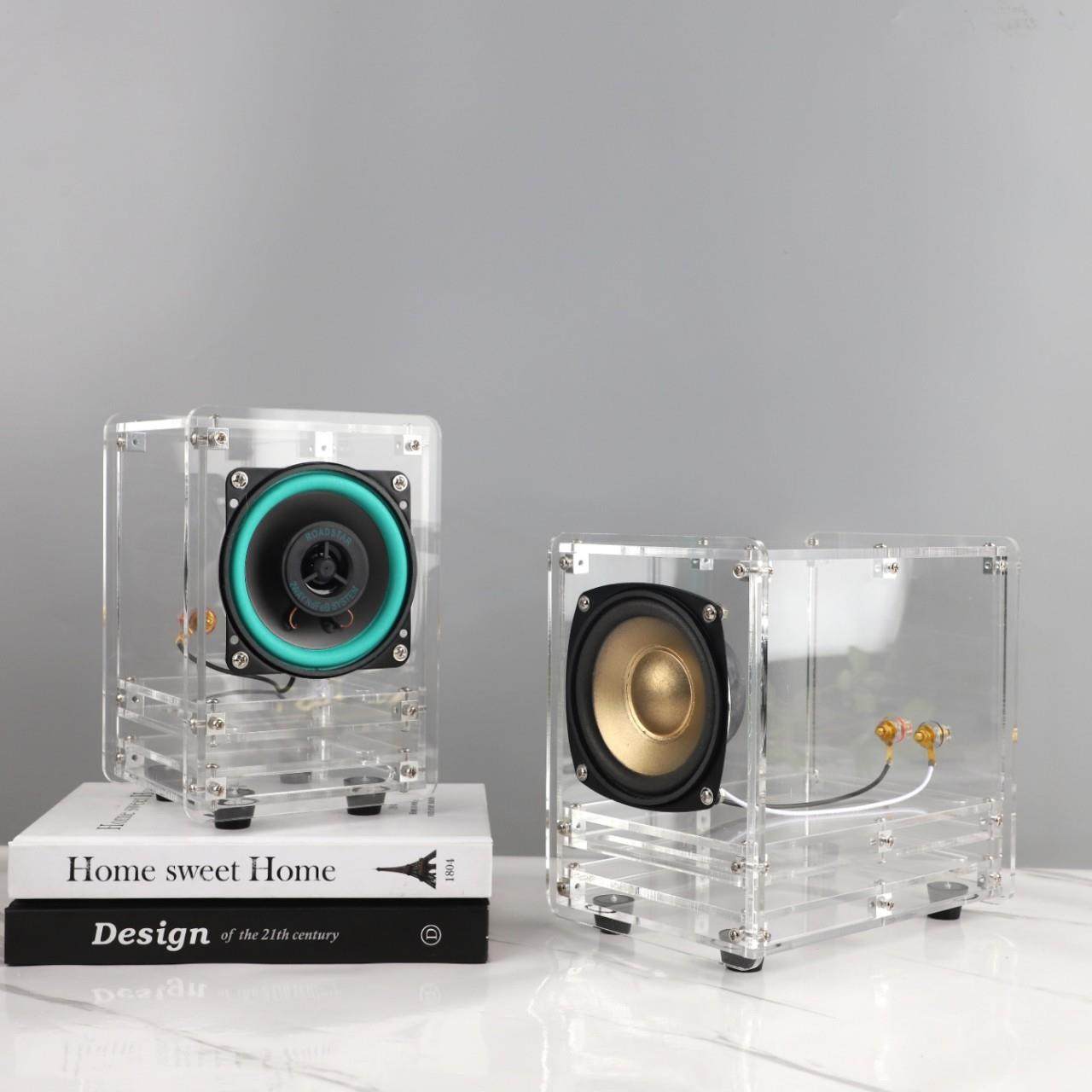 现代简约透明全音频亚克力音响电脑音箱摆件客厅卧室书房家居饰品