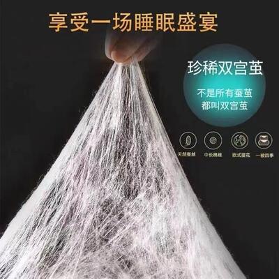 100支全棉手工蚕丝被春秋被双宫桑蚕丝被子子母婚庆被芯加厚冬被