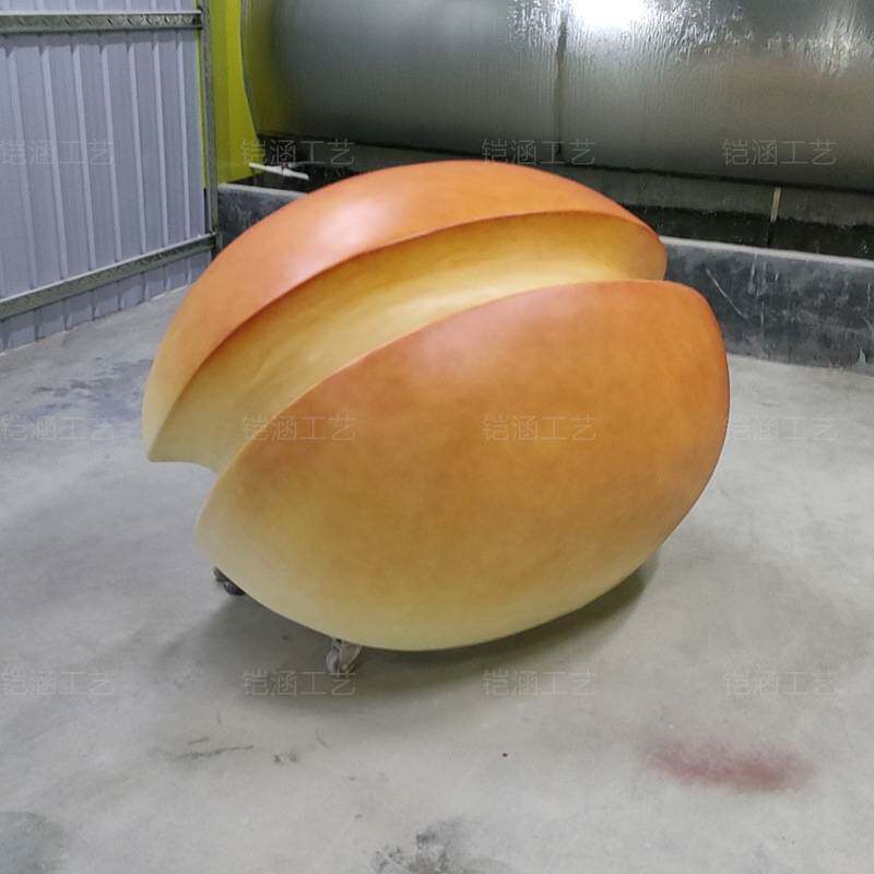 玻璃钢雕塑超大型猪扒包模型点心烘焙店门头壁挂装饰汉堡面包造型