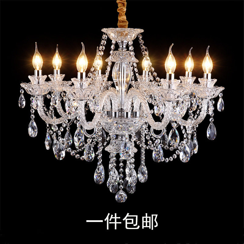 欧式水晶吊灯新款客厅蜡烛灯轻奢后现代房间卧室灯奢华别墅餐厅灯