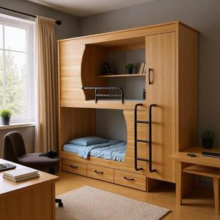 青旅上下床拆卸结构学生宿舍公寓高低床现代简约多层颗粒板多场景