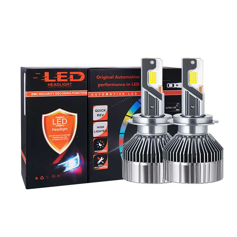 新款300W汽车LED大灯高功率4铜管大功率高散热H7H4改装通用前照灯