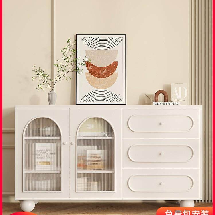 奶油风餐边柜家用厨房橱柜客厅置物柜现代简约边柜靠墙一体茶水柜,3C数码配件,其它配件,淘宝优惠券,粉丝福利购,淘宝优惠卷