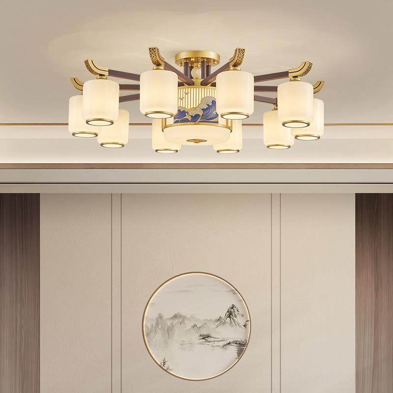 新款朝下别墅主灯新中式吊灯餐厅千里江山高端新中式卧室中山灯具,3C数码配件,其它配件,淘宝优惠券,粉丝福利购,淘宝优惠卷