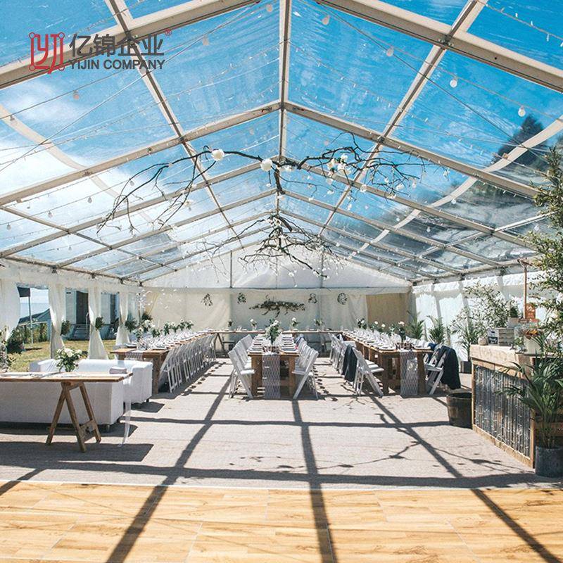 户外酒席婚礼透明篷房铝合金人字顶帐篷可拆装移动全透明星空帐篷