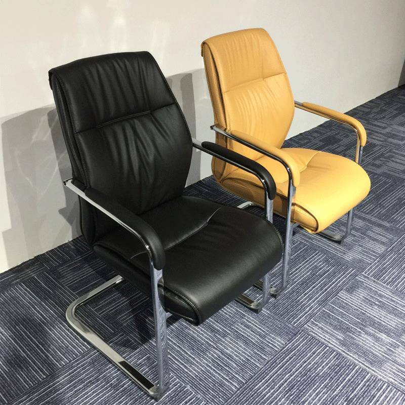 牢固办公椅弓形皮质现代职员电脑椅接待会议培训学校椅子工作椅