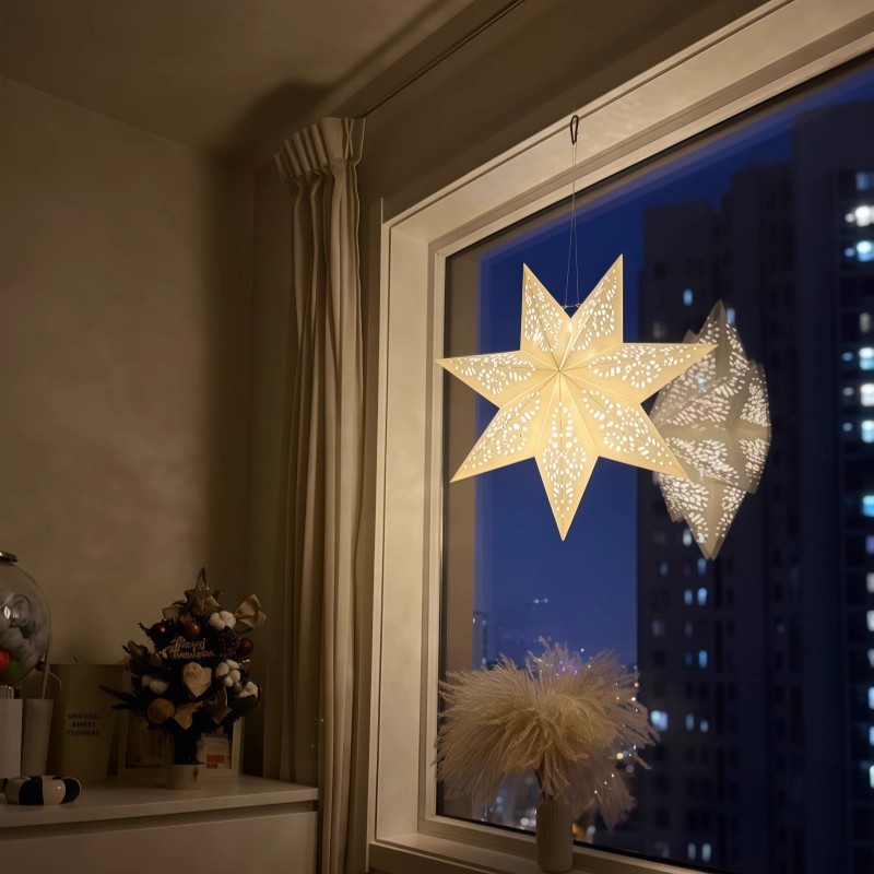 北欧星星氛围灯现代简约新年圣诞节日吊灯元旦橱窗会展屋内装饰J