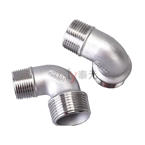 304不锈钢变径双外丝弯头直角90度外丝螺纹外牙异径弯头4分6分1寸