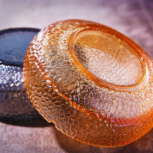 酒吧调酒 日式锤纹烟灰缸雪茄烟缸锤点烟缸冰山香烟缸玻璃烟灰缸