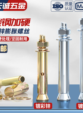 镀锌膨胀螺丝蓝白锌加长外膨胀螺栓拉爆螺丝膨胀管M6M8M10M12-M20