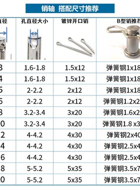 铁带孔销轴平头圆柱带孔销钉插销定位销GB882 m5m6m8m10m12m14