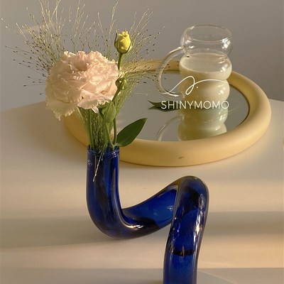 Shinymomo抽象艺术摆件复古玻璃花瓶烛台