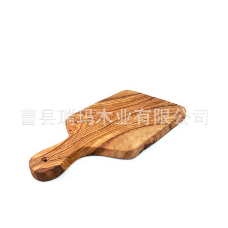 意大利橄榄木砧板整木质菜板带手柄 面包水果点心披萨托盘