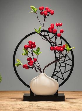 新中式古风酒柜中国风摆件隔断柜玄关家居客厅创意轻奢高档装饰品