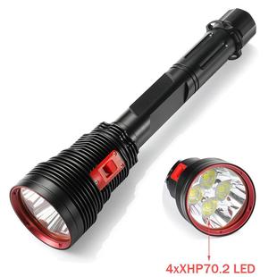 跨境新款4颗XHP70大功率强光LED手电筒专业潜水防水下照明搜救