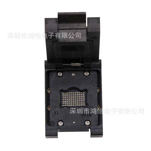 BGA77-1.27mm间距 尺寸15*9mm塑胶翻盖老化座BGA封装芯片夹具