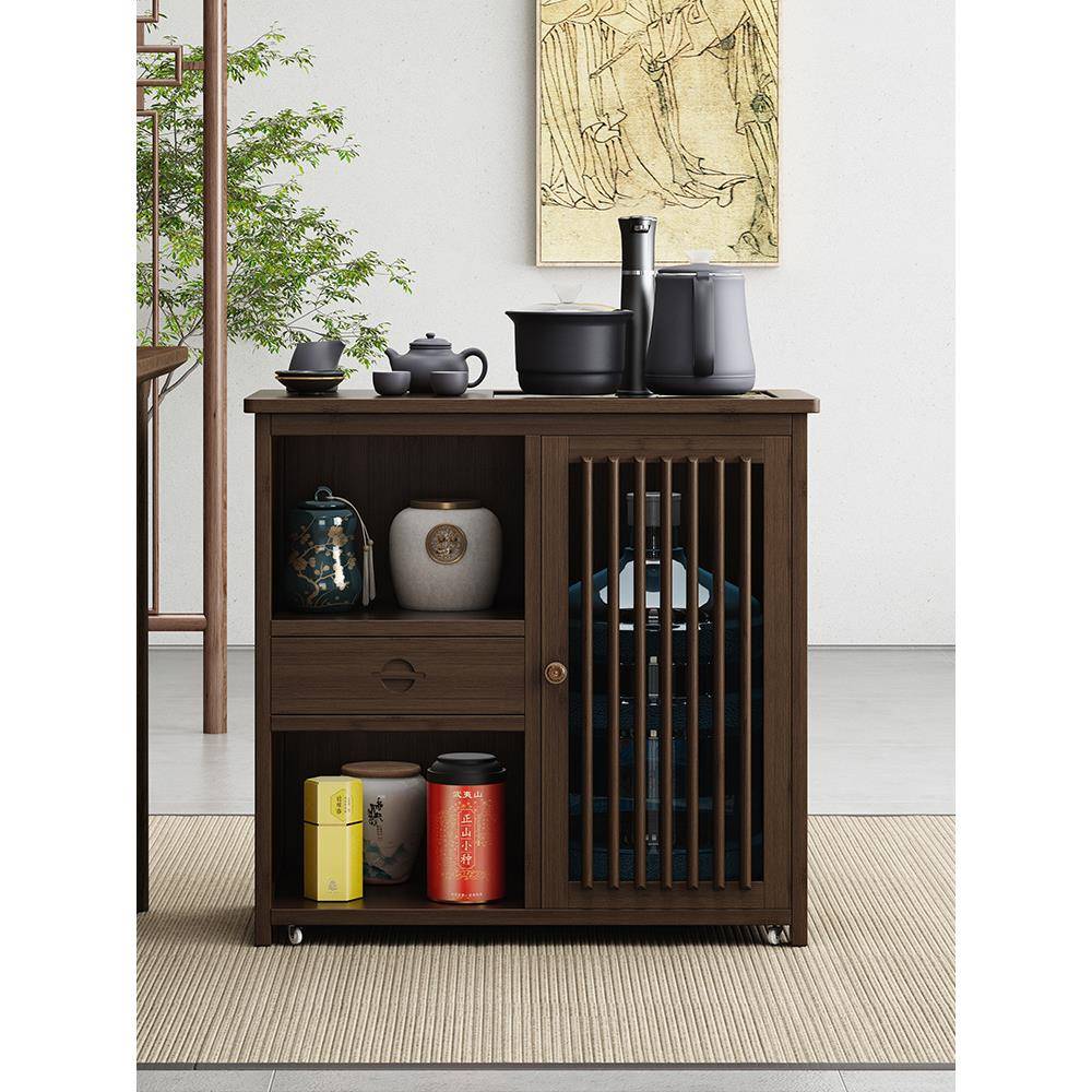 移动茶水柜茶桌边柜泡茶台家用烧水壶一体茶边柜办公室茶具置物架
