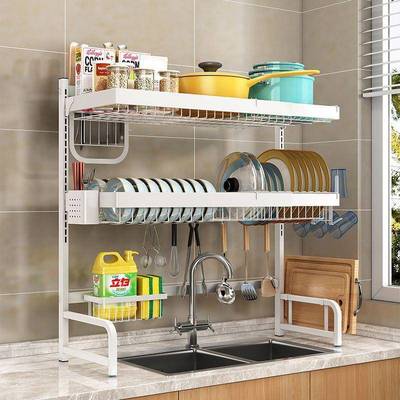 厨房水槽置物架可伸缩台面碗盘收纳架多功能洗碗水池放碗碟沥水架