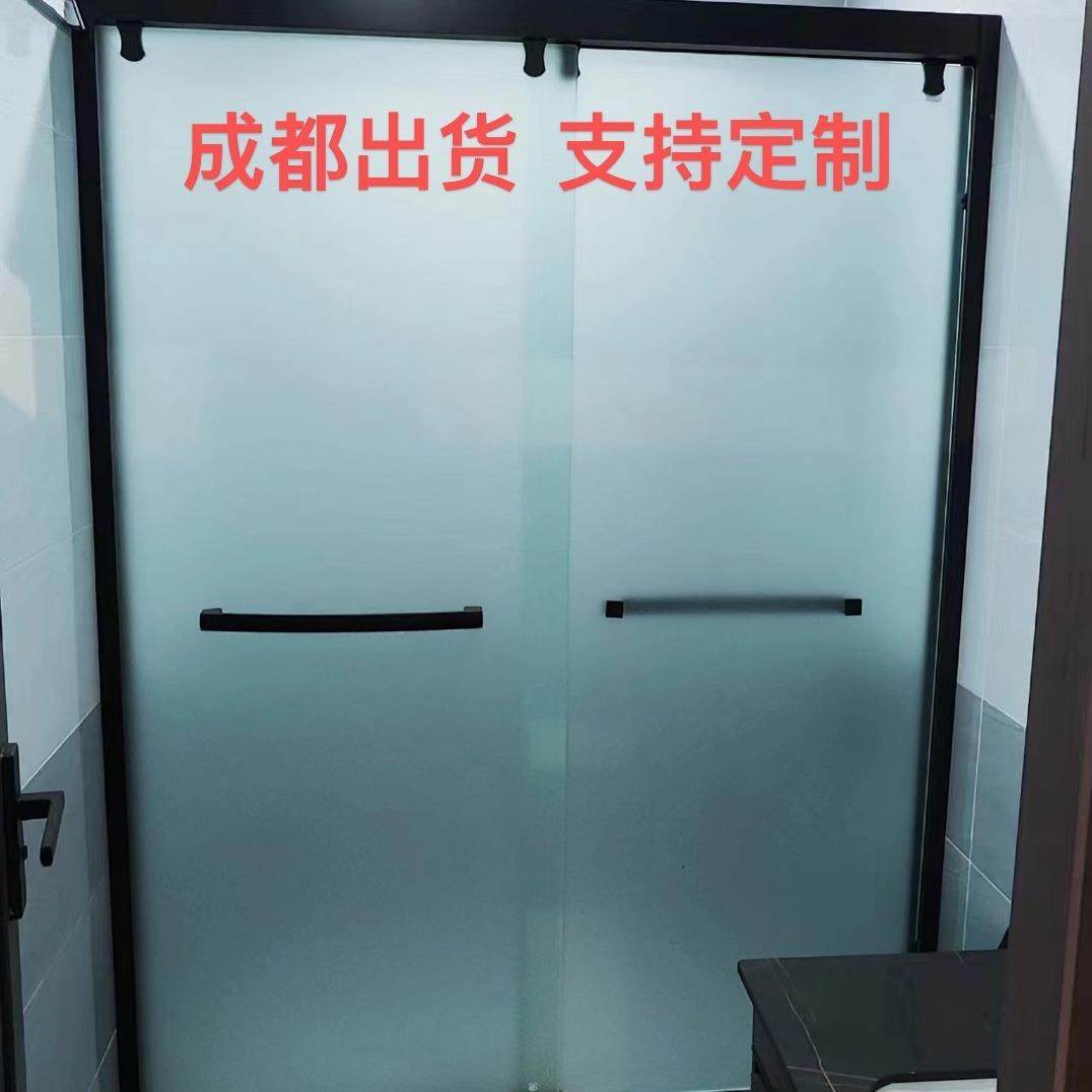 成都淋浴房玻璃隔断干湿分离推拉平开一字形隔断门卫生间厕所玻璃