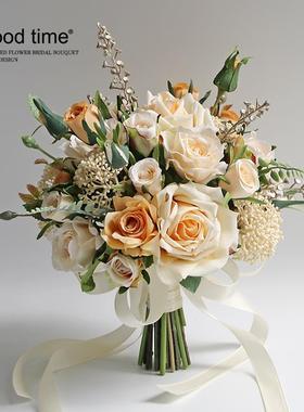 手捧仿真居假花束结婚庆摄影jyj54344具道插家商务装饰花韩式粉紫