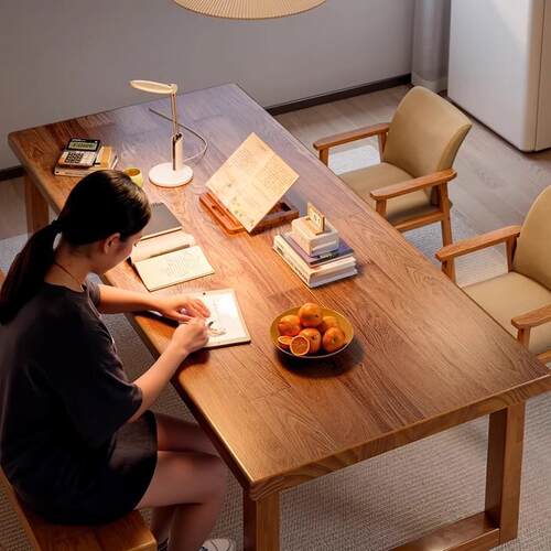 实木书桌成人家用学习办公桌子工作台客厅大长书桌沙发后长条桌子