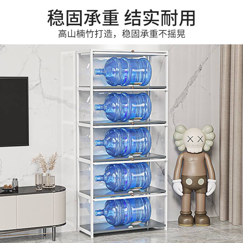 书柜奶油风书房落地书架家用收纳柜学生儿童亚克力透明绘本收纳架