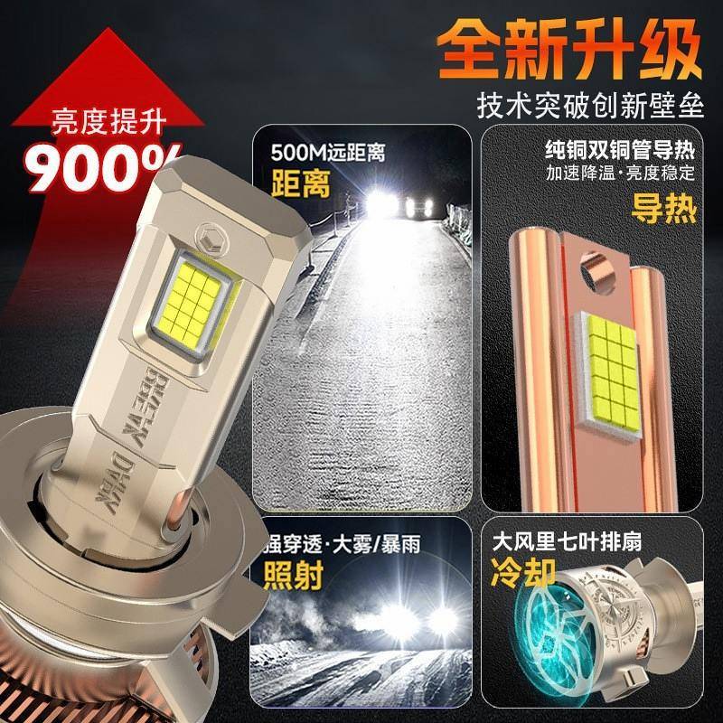 24Vled大灯卡车led大灯聚光大功率改装强光前照灯大灯灯泡H1H4H7