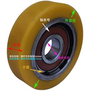 非标卡簧轮子聚氨酯包胶轮轮胎PU胶轮导向轮50*18