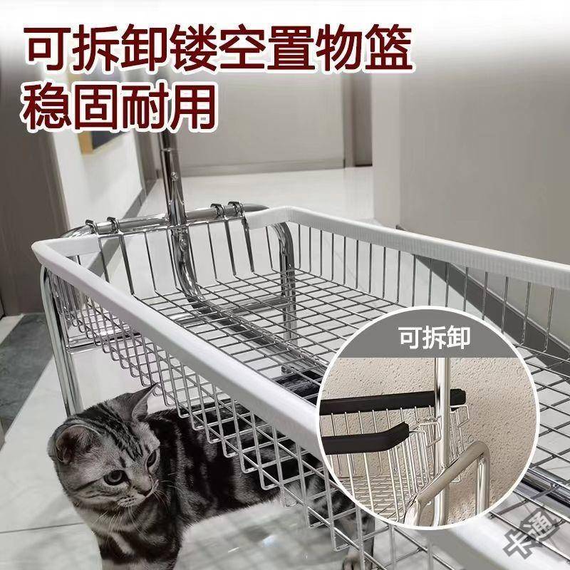 落地挂衣架移动多功能收纳架子服装店架卧室带篮置物架加厚型