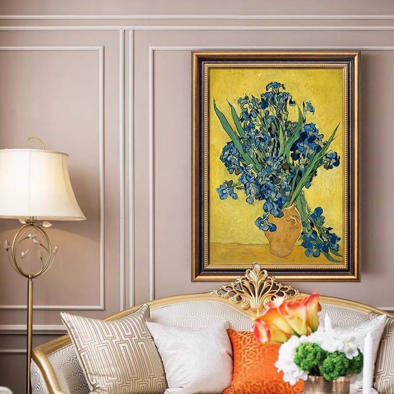 梵高装饰画美式客厅挂画世界名画的大气酒店走廊楼梯间过道壁画图片