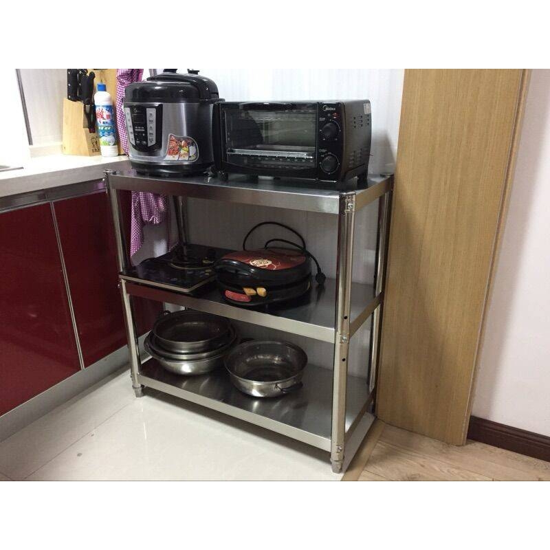 不锈钢货架置物架厨房货架饭店酒店平板家用花架菜架阳台杂物架子