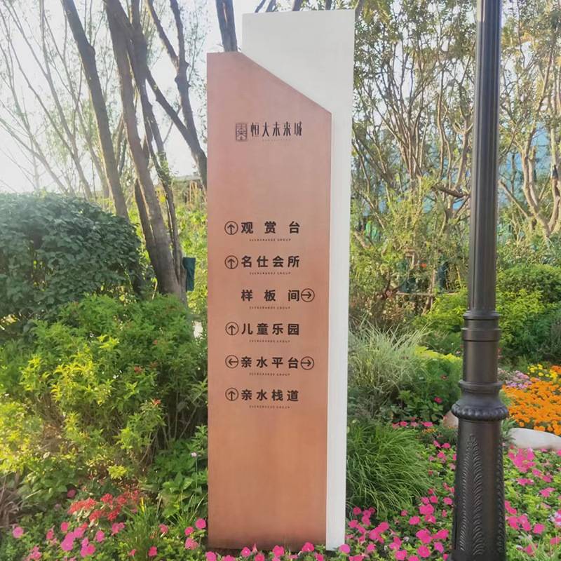 精神堡垒户外房地产落地指示牌 景区商场小区标识标牌导视牌制作