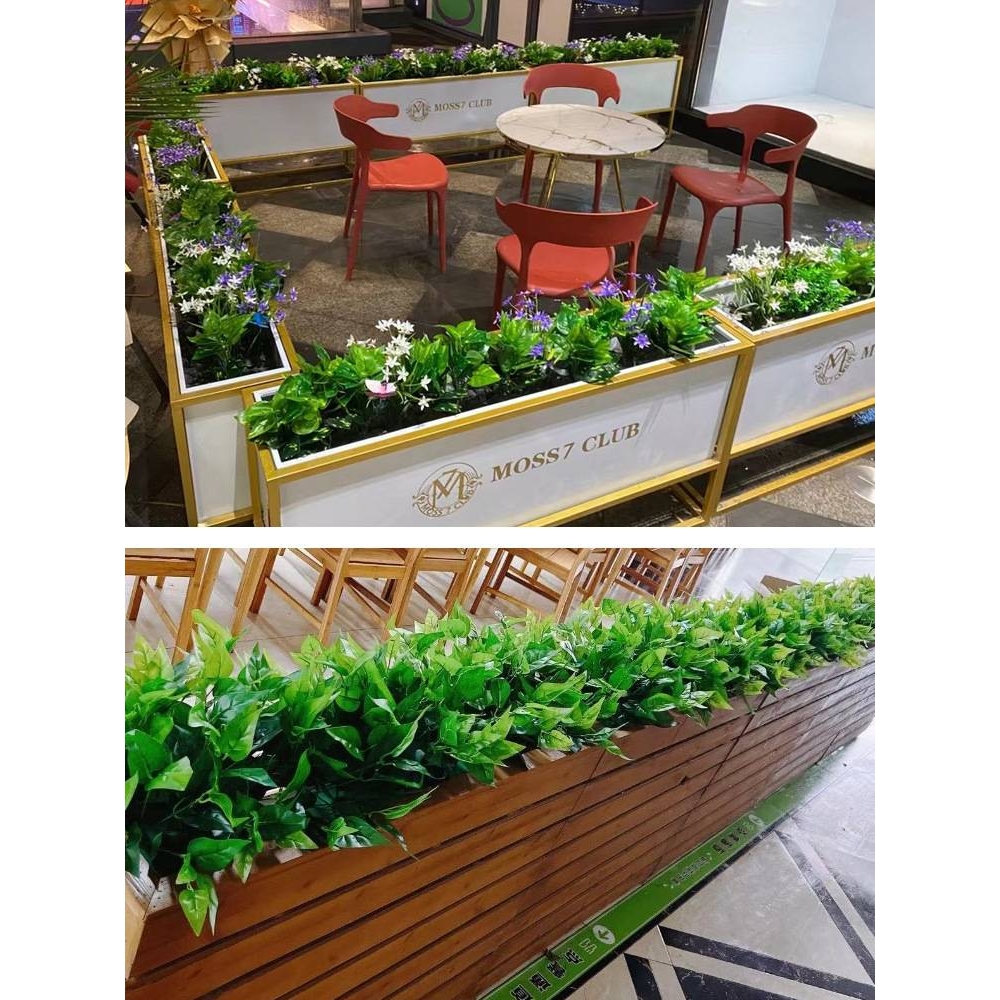 仿真綠植假花绿植装饰花箱花槽售楼部餐厅隔断套装娟花长栅栏插花