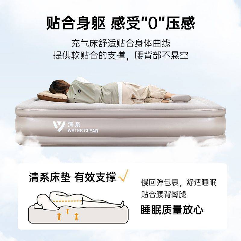 ShP清系自动充气床垫户外露营睡垫加宽加高加厚双人床车载充气垫