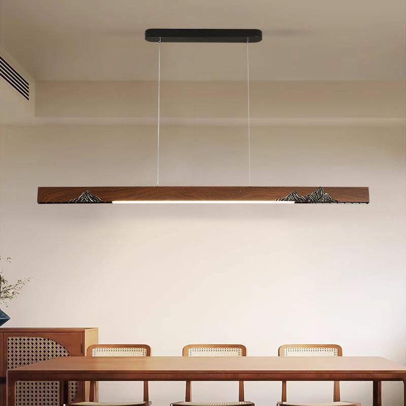 全光谱新中式树脂餐厅吊灯禅意茶室民宿简约现代长条办公室吧台灯
