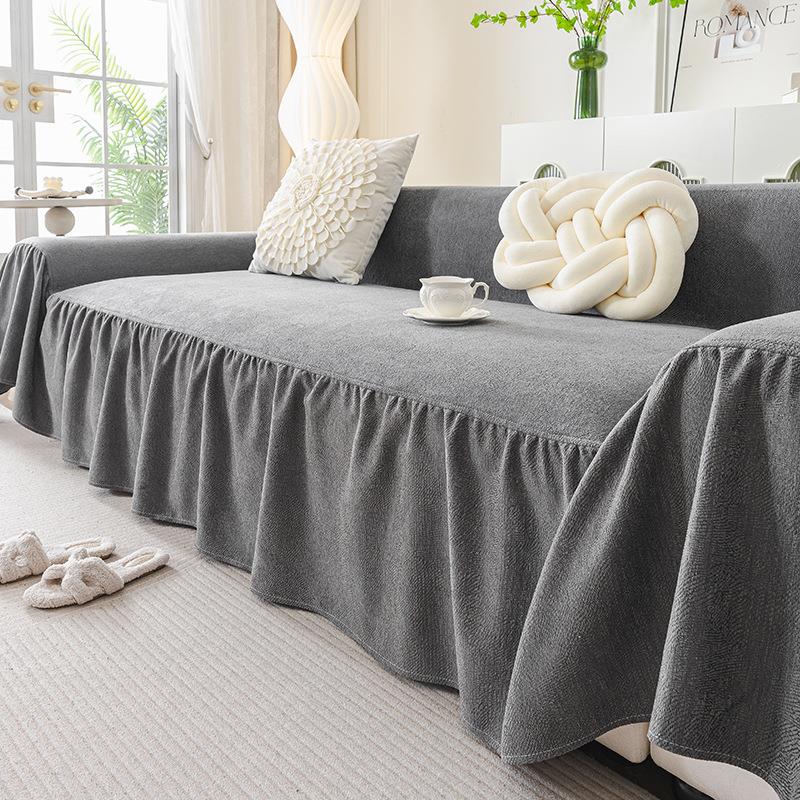 2024新款雪尼尔沙发巾沙发盖布一整张全盖加宽防尘全包沙发套罩毯