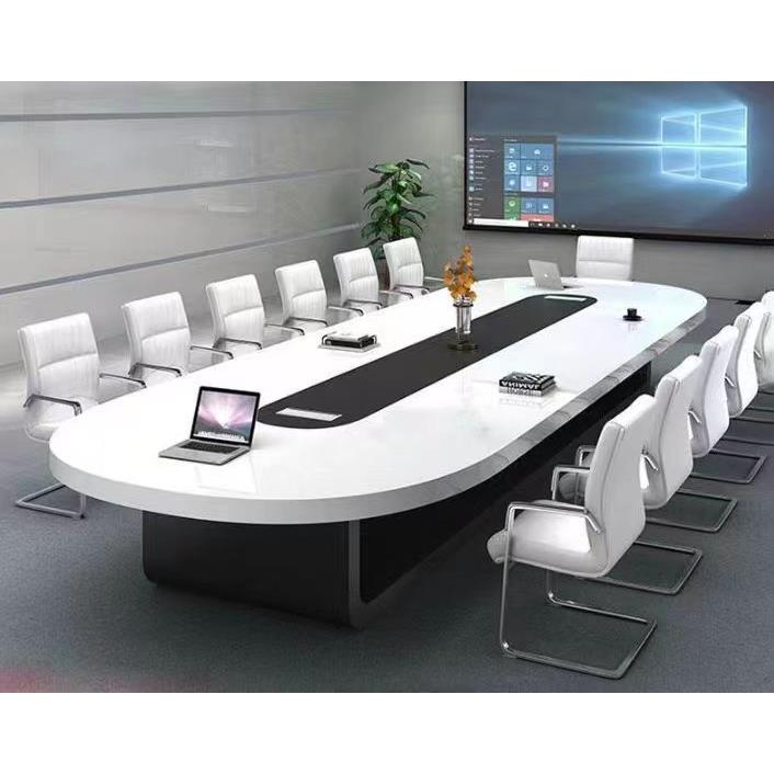 会议桌长桌钢琴烤漆简约现代大气会议室桌椅组合条形桌洽谈桌