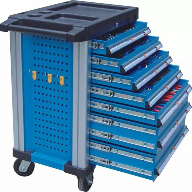进口 258件多功能全套组合工具套装七层工具车汽修移动柜箱抽屉式