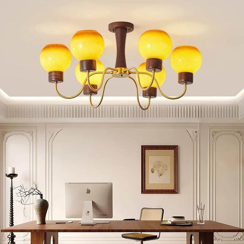 中古眼风490厅大灯胡木卧室灯新中式书房灯桃护简约现代客LED护眼,家装灯饰光源,智能吊灯,淘宝优惠券,粉丝福利购,淘宝优惠卷