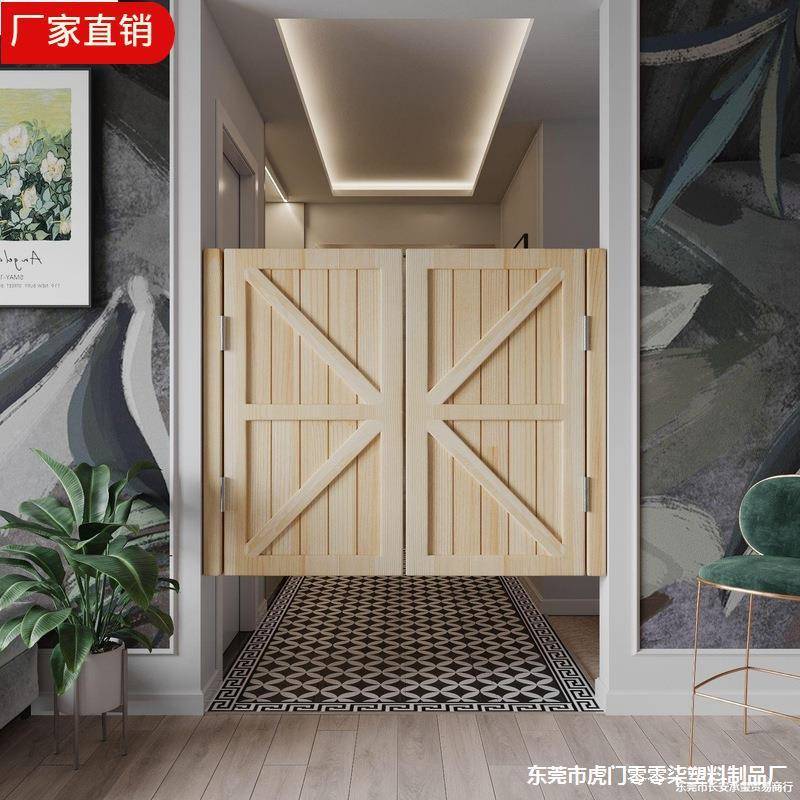 新款美式由门向自动关闭84双实木牛仔门半腰廊门走过道隔断门腰自