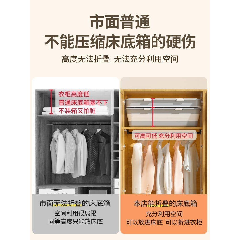 床底家用收纳箱扁平抽屉式带滑轮被子衣服整理箱夹缝柜床下储物箱