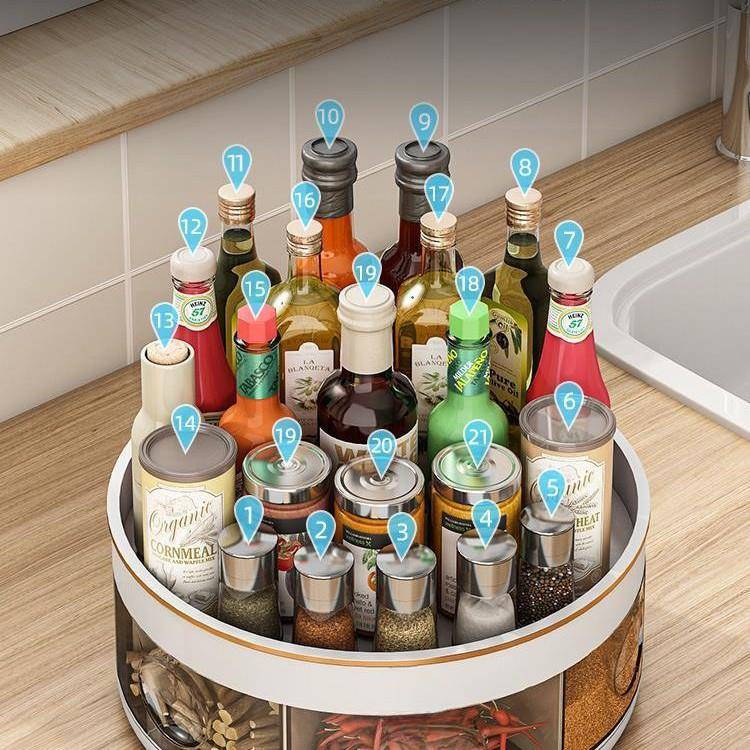 旋转料置调物架厨房一体多65556795格台面料佐料纳盐油酱醋瓶调味