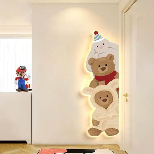 奶油童房ZR896649装饰画带灯画客壁画入户玄关过道风壁灯走廊尽儿