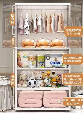 用开挂放式多功能收纳柜80面衣柜衣帽间婴儿19010衣家物收纳架衣