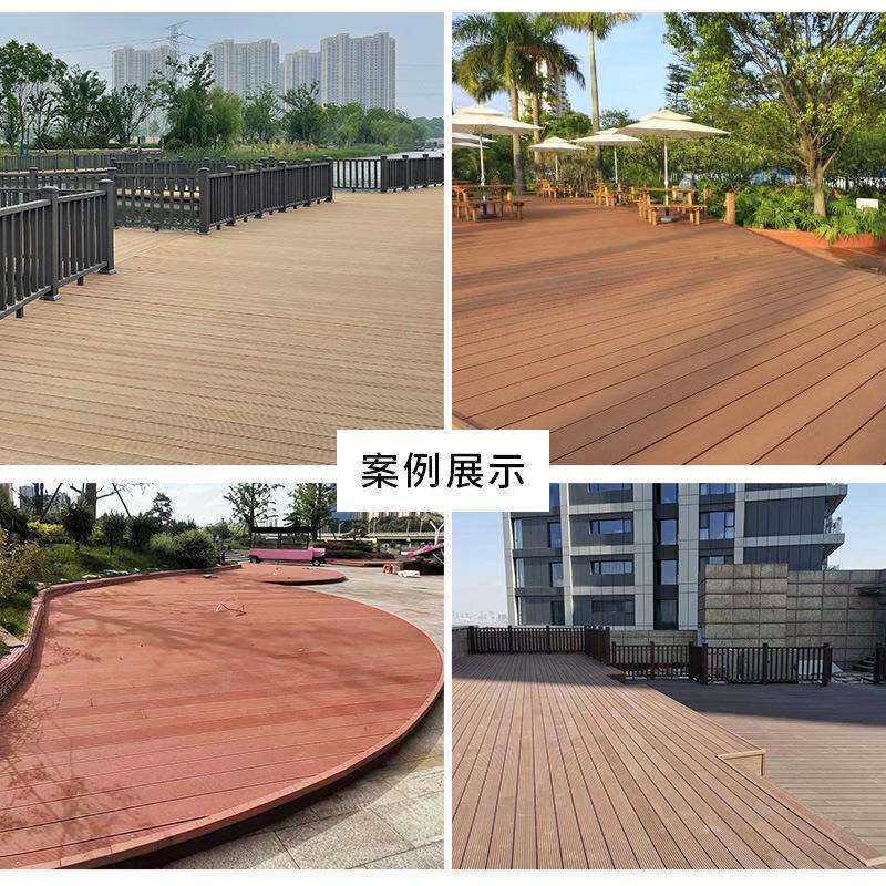木地板户外防腐木露台BAR板纹阳地塑台公园栈道条纹直塑料地板自