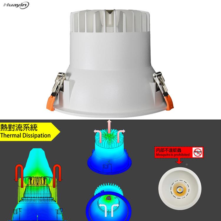 8寸大堂酒led筒灯压铸5W40W50W6店0W7QZT0W机场天花筒灯630度发光