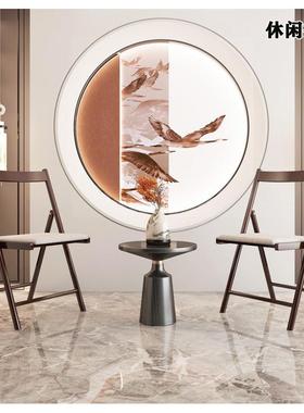 公实木楠竹椅子台茶台折叠靠背椅家餐用OHI餐桌椅奢软轻包办室x&