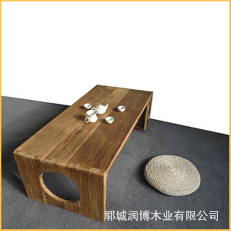 中式老榆木炕几榻榻米茶几旧门板飘窗桌实木地台桌小矮桌禅意茶桌