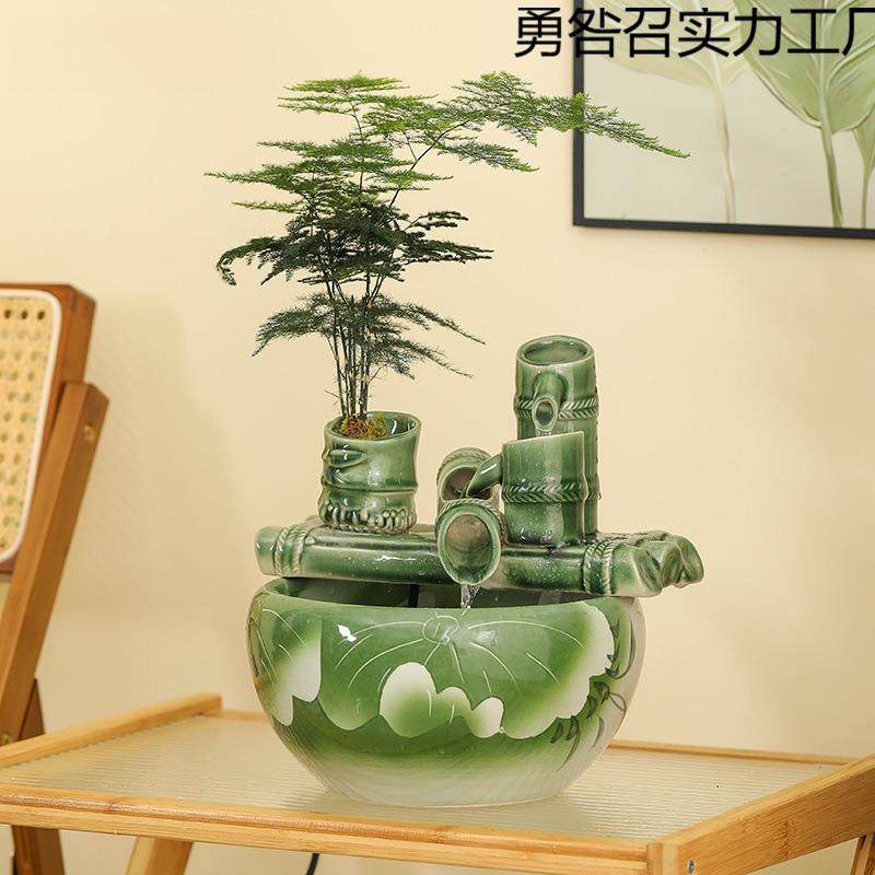 陶TBK瓷流水摆件水环鱼缸小型家视用客厅电柜循居桌面装饰家喷泉,家居饰品,流水摆件,淘宝优惠券,粉丝福利购,淘宝优惠卷