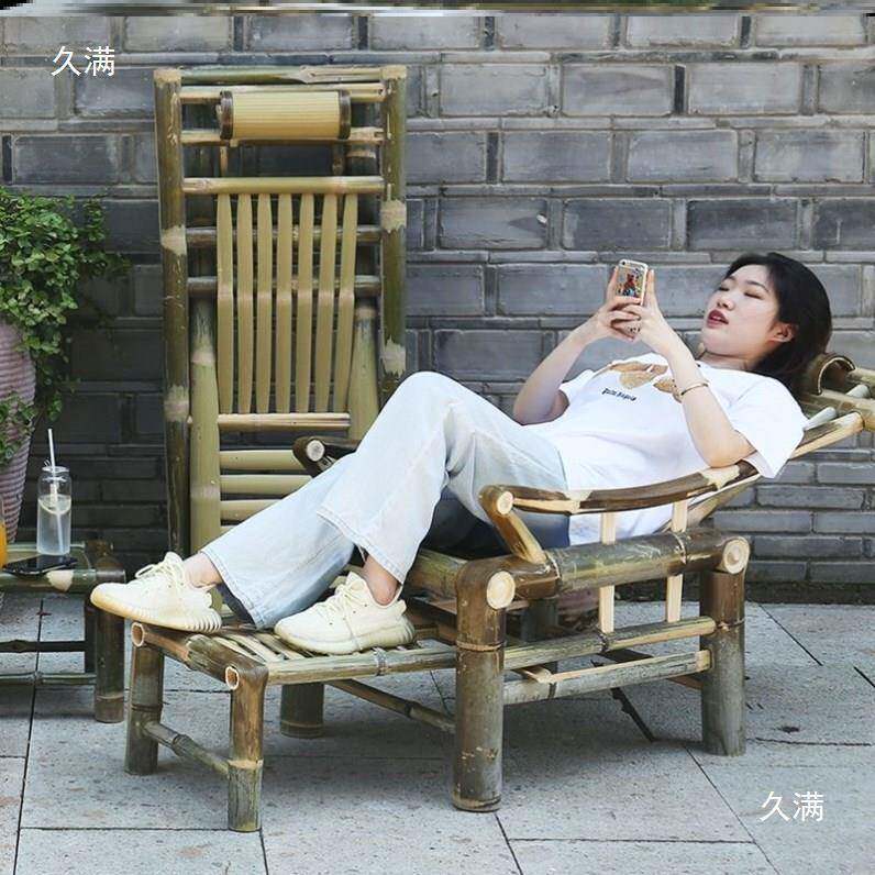 睡椅传竹统睡椅椅老式竹趟老BIN竹编摇椅老式式睡椅躺竹藤夏天子